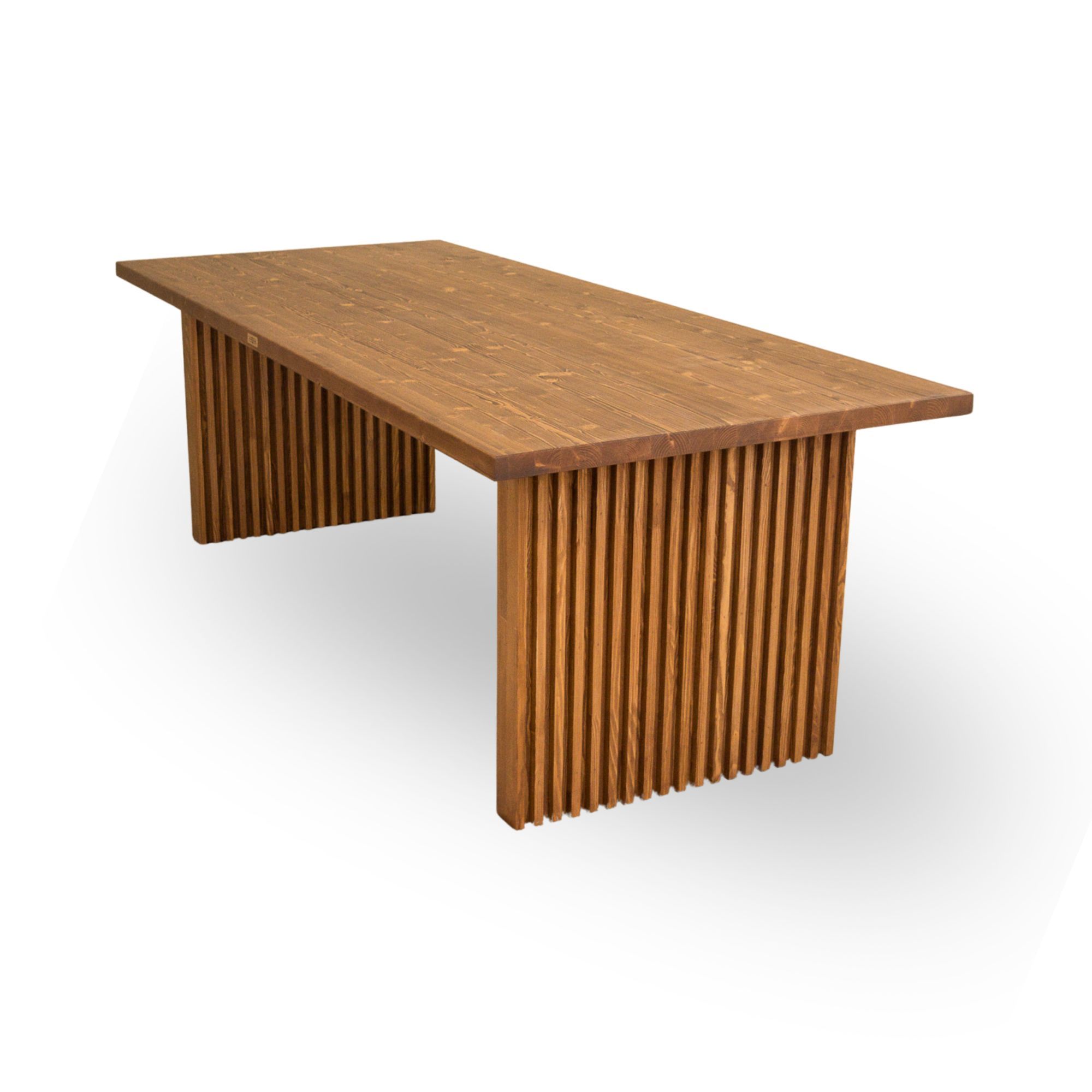 Rektangulært spisebord | Gran | tette ribber | 130 - 300 cm ...